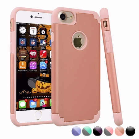 iPhone 6S Case, iPhone 6 Cute Case For Girls, Njjex [Rose Gold] Shock Absorbing Plastic Slim Thin Cover [Scratch Proof] TPU Rubber Inner Case For iPhone 6S/6 4.7