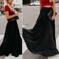 thumbnail image 4 of Joernso Elastic High Waist Pleated Skirt Women Solid Color Large Hem A-Line Long Skirt Work Leisure Skirt Streetwear, 4 of 7