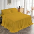 thumbnail image 3 of DNG Creations 4-Piece Long Ruffle Sheet Set 8-Inch Deep Pocket (Solid Gold - King), 3 of 7