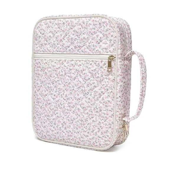 Jesscasday Quilted Prayer Book Organizers With Front Zippers Pocket Carry Handle Secured Storage For Study Materials Church Essential
