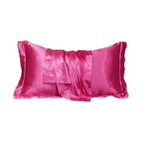 Btomtd 29.1x18.8 in Silk Satin Pillowcas Hair Pillow Cover Hidden Zipper Pillowcase for Household Breathable Pillowcase for Daily Use, Hot Pink