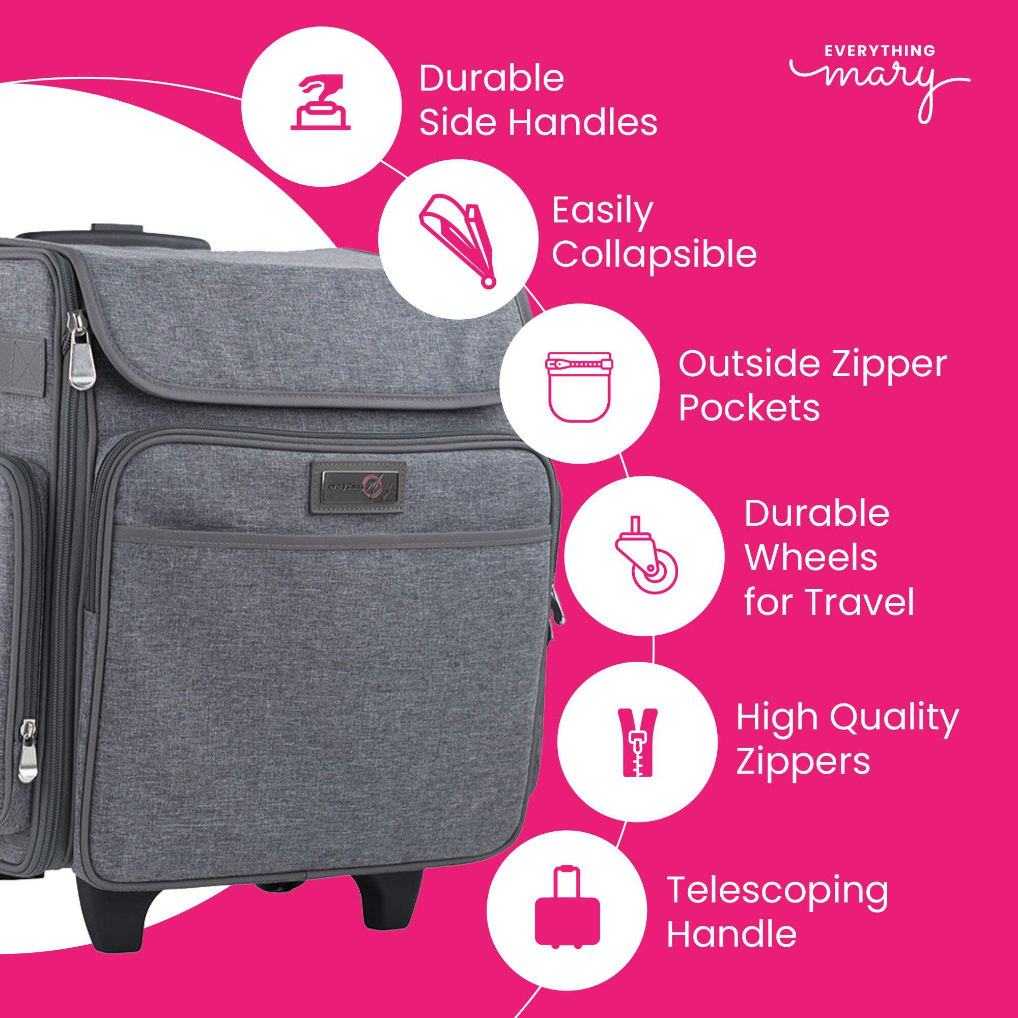 Collapsible Rolling Scrapbook  Featherweight Case, Heather
