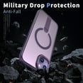 thumbnail image 6 of for iPhone 15 Case with Stand, Compatible with MagSafe, Magnetic Kickstand Case for iPhone 15, Military-Grade Protection Shockproof Case, Clear Acrylic + Soft TPU Material, Purple, 6 of 6