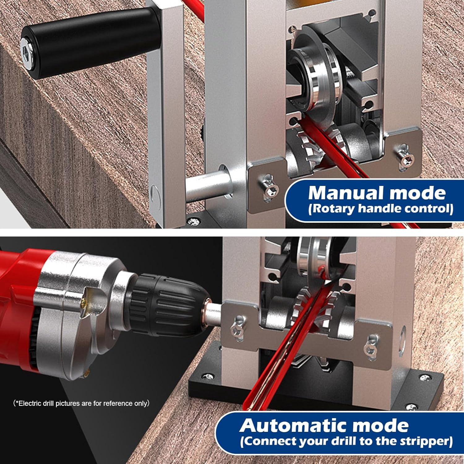 1-25mm Wire Stripper Machine, Portable Wire Stripper Tool with Handle for Copper Wire Recovery