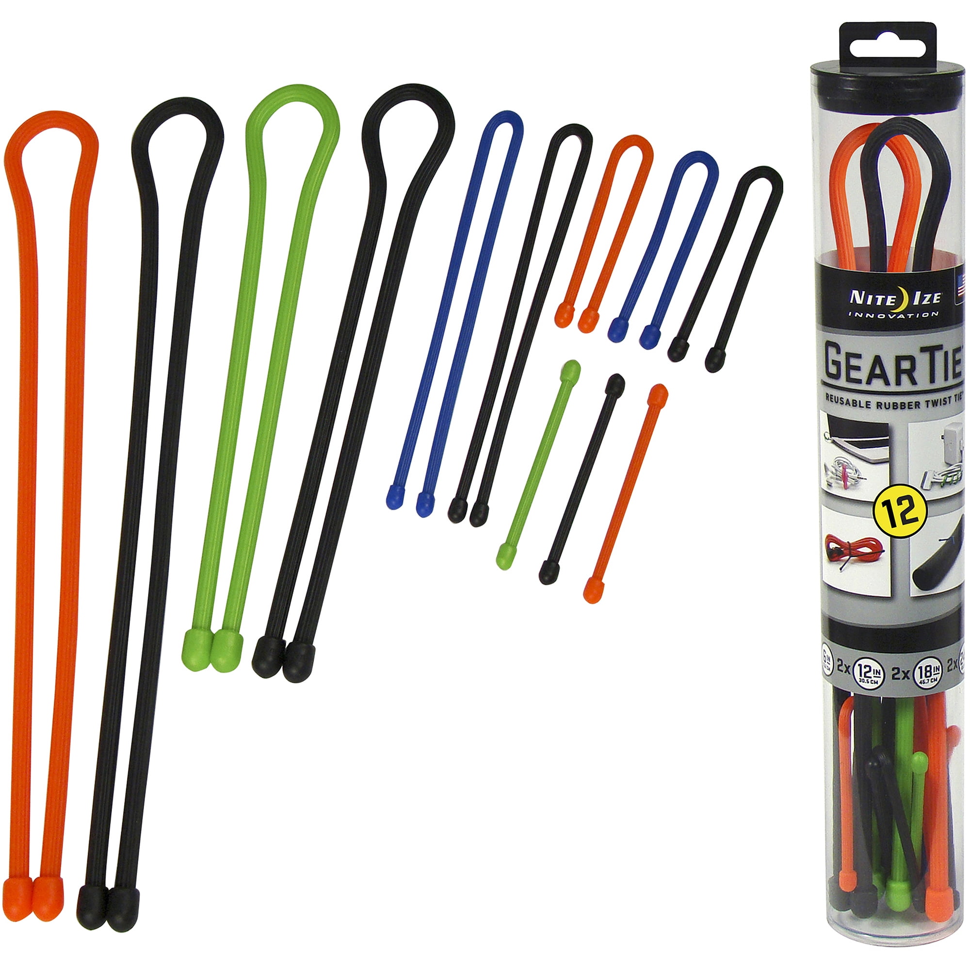 Reusable Multi-Purpose Cable Ties 12 Inch Gear Tie Wraps,Soft Twist Ties,100 PCS Releasable Zip Ties Packed with 3 Cable Organizer