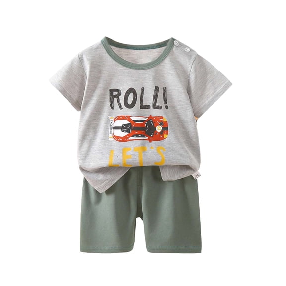 Edvintorg Girls 2 Piece Outfits Sets Fashion Printed Short Sleeve Casual Shirts and Boyshorts Girls Clothing Size 0-8