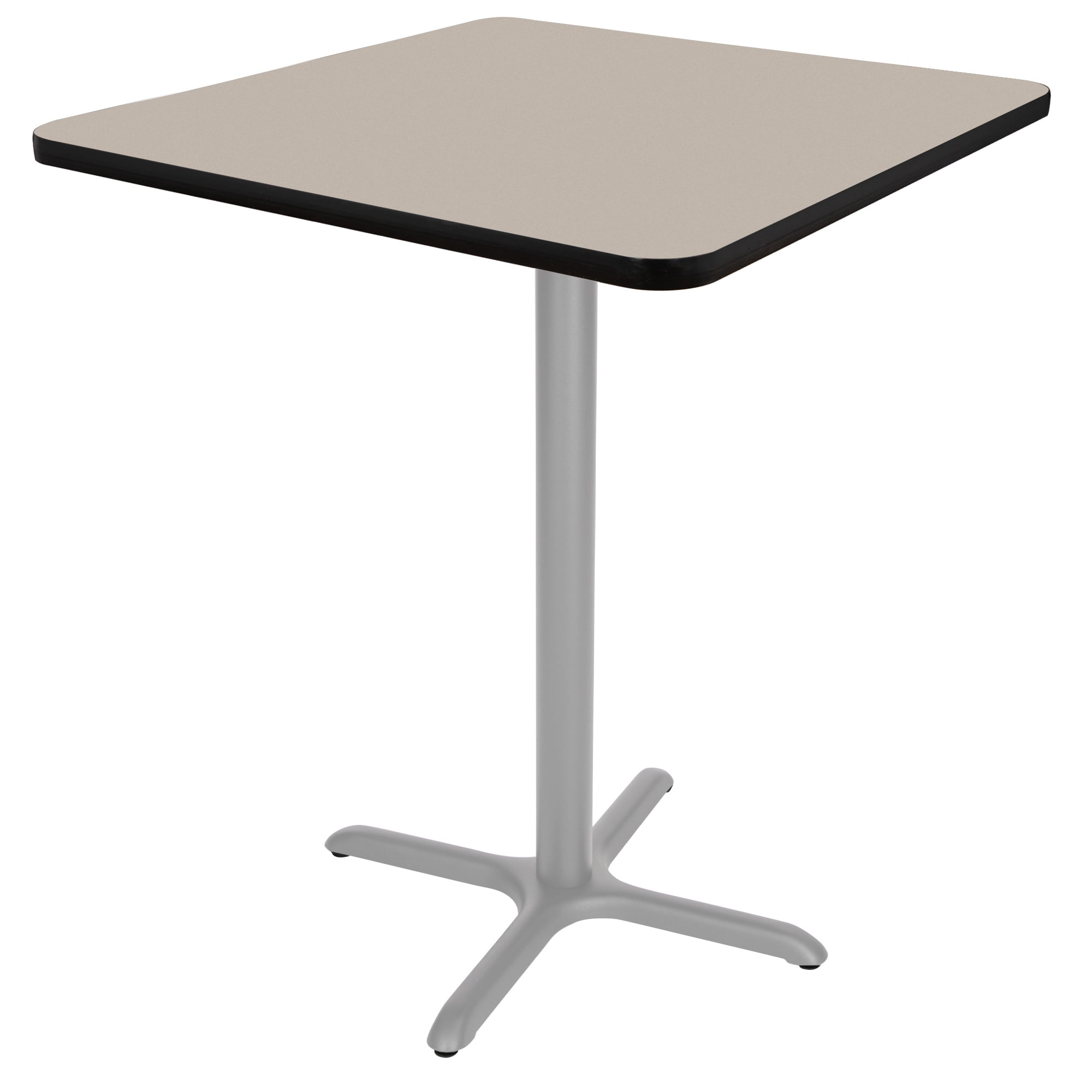 Hampden Furnishings Bennet Collection Steel Frame 36" Square Top, X Base, 42" Height, Cafe Table Grey Frame/Grey Nebula Top