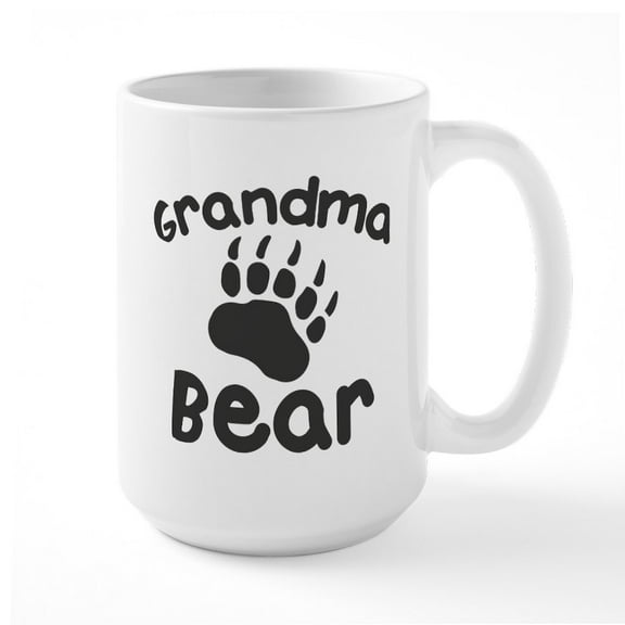 CafePress - Grandma Bear Large Mug - 15 oz Ceramic Large White Novelty Mug