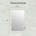 thumbnail image 5 of COZAYH Curved Wood Frame Accent Mirror, Modern Farmhouse Contemporary Decorative Wall Mirror, Rectangle 23.5”L x 38”W, White, 5 of 7