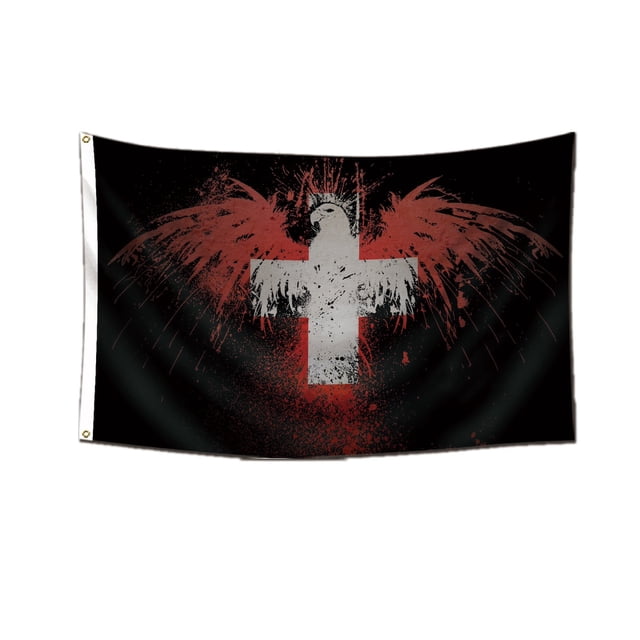 Tapiz decorativo de poliéster con la bandera de águilas suizas, 60 x 90 cm, para colgar en la pared