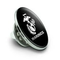 thumbnail image 2 of Marines Text USMC White Logo on Black Officially Licensed Metal 0.75" Lapel Hat Pin Tie Tack Pinback, 2 of 8