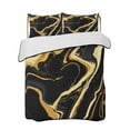 thumbnail image 2 of Black Gold Marble Twin Size Down Alternative Comforter, Lightweight Comforter Quilt Bedding Set with Pillow Shams Modern Geometric Textured All Seasons Bed Comforter Duvet Insert 68"x86", 2 of 7