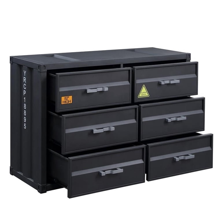 gun metal dresser Denker Gunmetal Dresser by Crown Mark Furniture B4715-1