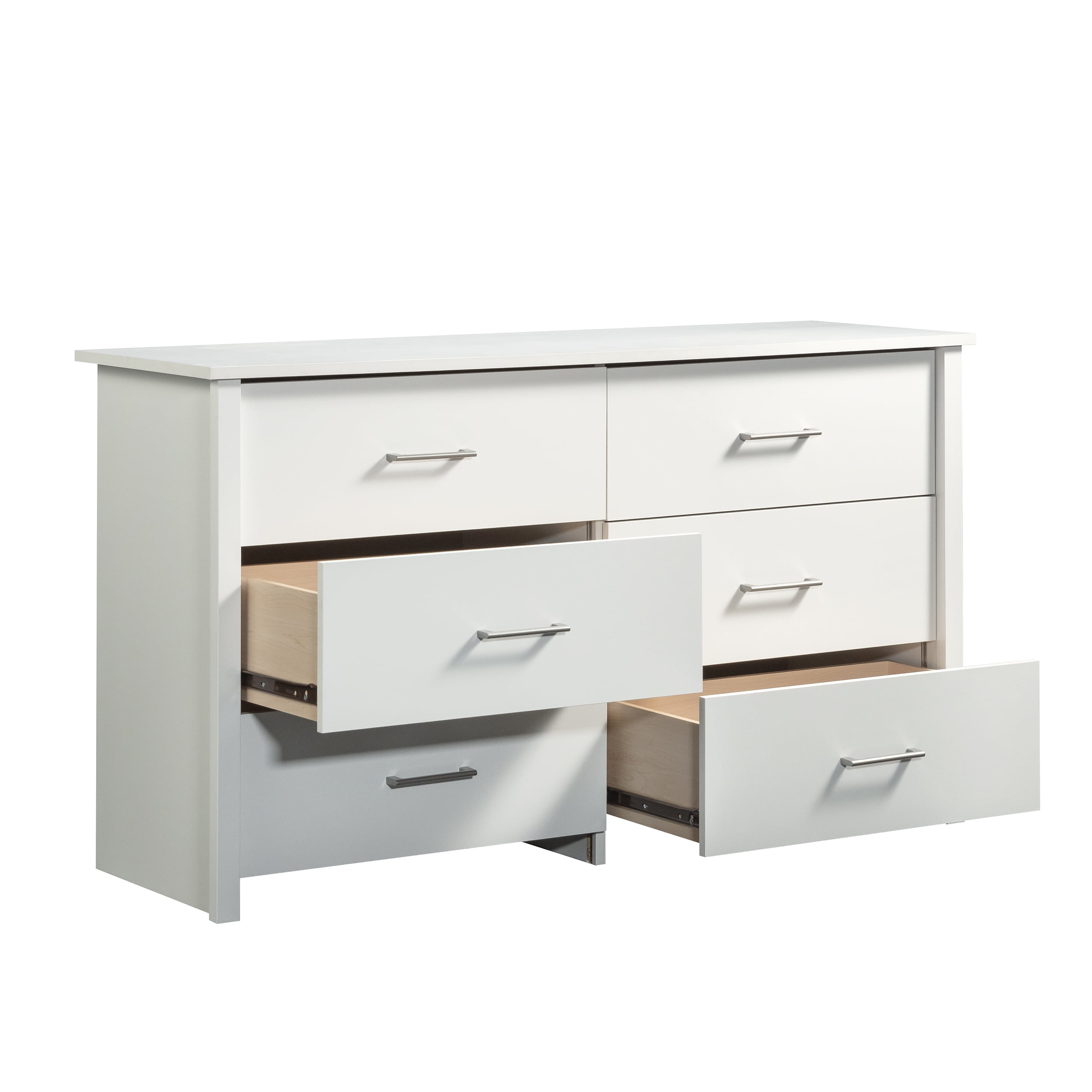 Mainstays Hillside 56.8" Wide 6-Drawer Dresser, Soft White Finish