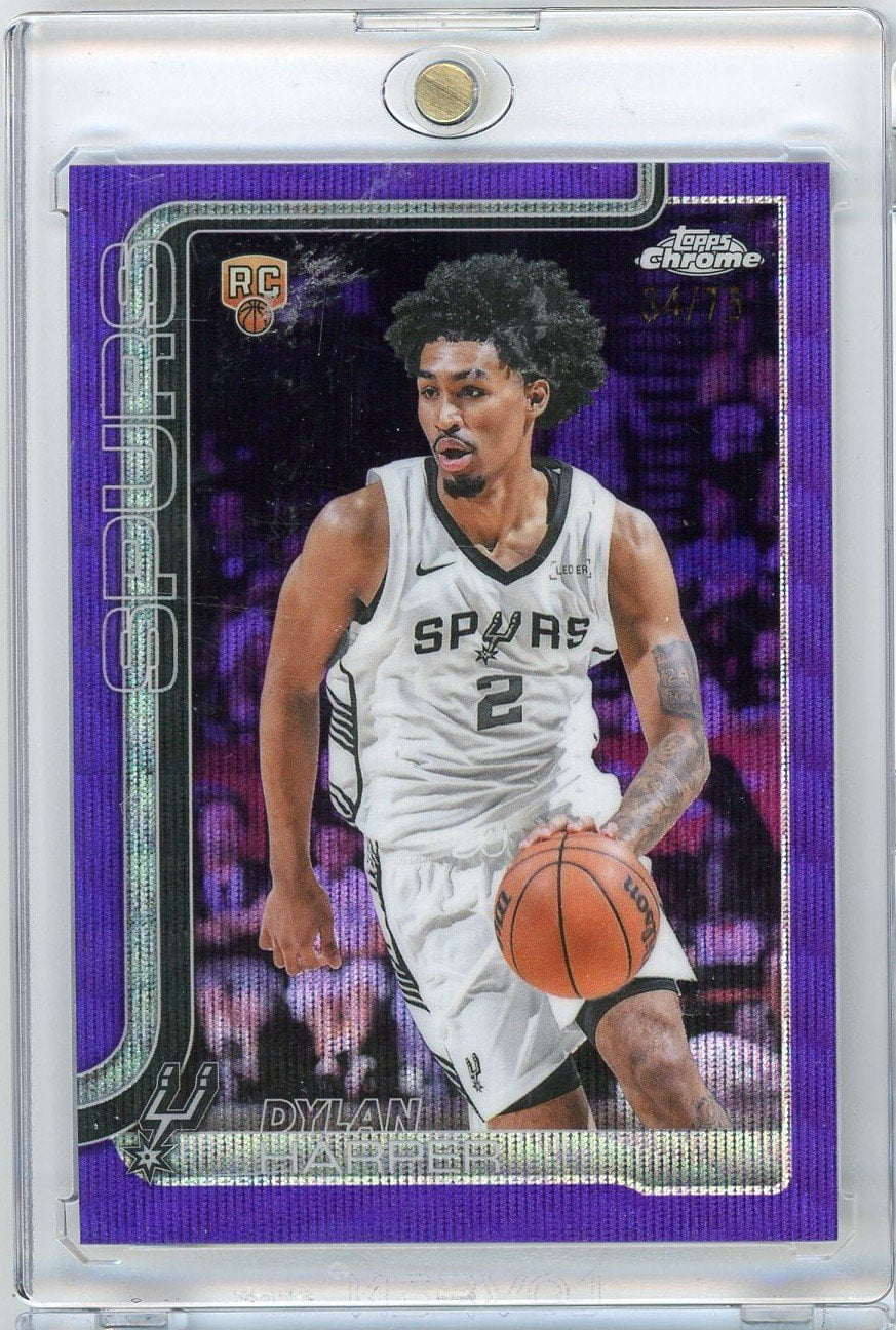 2025 Topps Chrome Dylan Harper #252 /75 Purple Wave Refractor Rookie RC ...