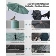 thumbnail image 3 of Automatic Reverse Umbrella with Carabiner Clip Handle - Windproof Travel Compact Folding Design, Reflective Safety Strip & Push-Button Open/Close for , Commute, 3 of 6