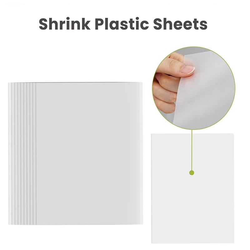 Symkmb Printable Heat Shrink Sheets, Printable Shrink Plastic Sheet Films Shrink Paper for DIY Crafts, Jewelry,Keychains 25PCS plastic