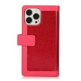 thumbnail image 3 of Feishell Sparkle Case For iPhone 14 Pro Max, Women Wallet with Card Holder, Glitter Bling Flip PU Leather Magnetic Kickstand Zipper Purse Case Wrist Strap For iPhone 14 Pro Max, rose, 3 of 9
