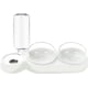 thumbnail image 1 of Comedero para Mascotas, Cuencos Dobles 2 en 1 con Botella para Beber Automática, Diseño Inclinado y Giratorio para Perros y Gatos, Sin BPA y Fácil de Limpiar-Blanco, 1 of 4