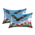 thumbnail image 3 of Ryvnso Satin Pillowcase Owl Roses Flower Pillow Cases Standard Size 30x20in, 3 of 6