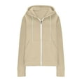 thumbnail image 4 of Xudanell Hoodies for Women Graphic Hoodies Fall Solid Color Hooded Sweatshirt Winter Coats Womens Fall Jackets, 4 of 5