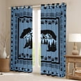 thumbnail image 3 of Feelyou Hippie Bear Teens Black Out Curtains, Rustic Countryside Cabin Curtains Pack of 2 (42x63 Each), Western Tribal Aztec Bedroom Curtains, Curtains and Drapes Decor, 3 of 7