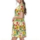 thumbnail image 2 of Balery Sunflower Cornflower Poppy Vestidos sueltos de manga corta para mujer, vestidos de verano 2025, vestidos casuales de corte A con vuelo., 2 of 6