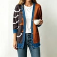 thumbnail image 6 of Enjoytime Women's Cardigans Halloween Print Denim Patchwork Long Sleeve Jacket Button Down Oversized Fall Winter Outerwear, 6 of 6