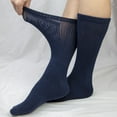 thumbnail image 2 of 6 Pairs of Premium Women’s Navy Soft Breathable Cotton Crew Socks, Non-Binding & Comfort Diabetic Socks (Fits Shoe Size 6-11), 2 of 6