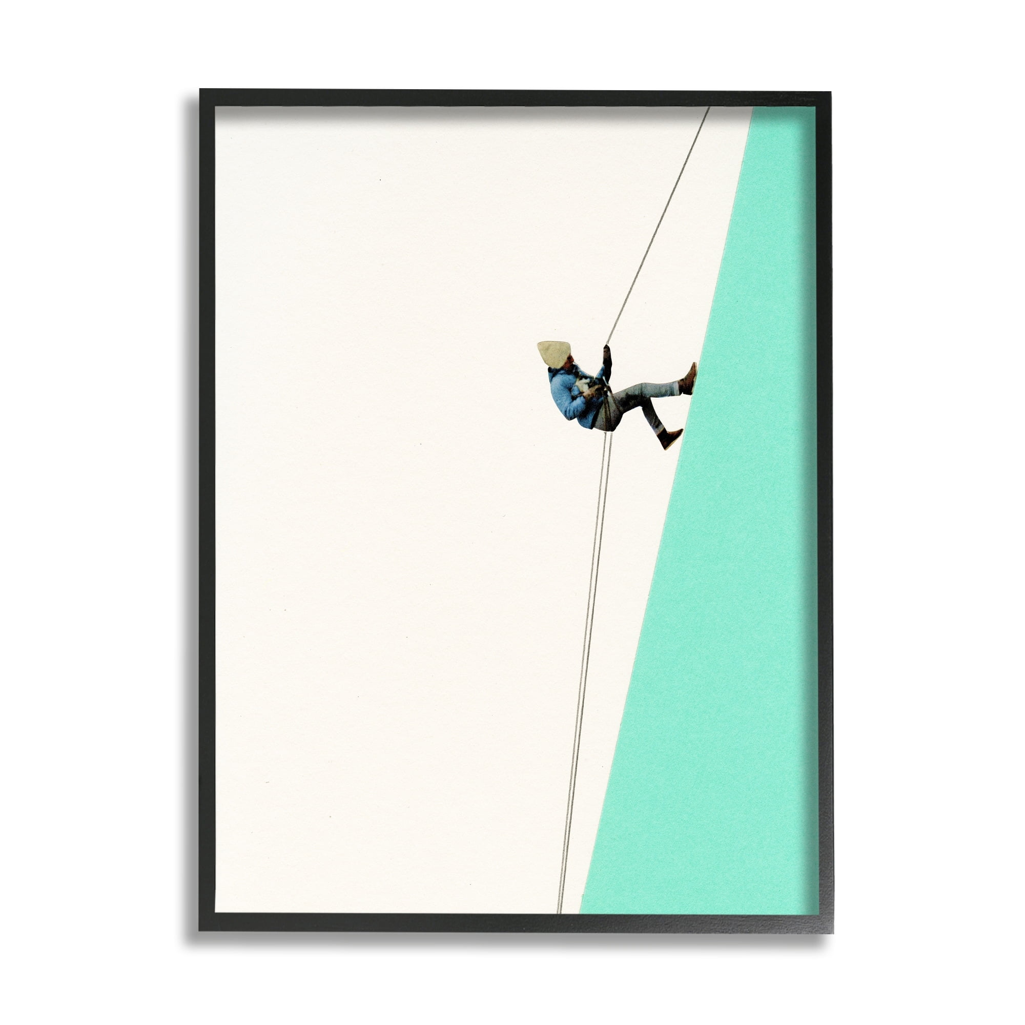 Stupell Industries Modern Mountain Climber Abstract Simple Shape Design Framed Wall Art, 11 x 14, Design by Cassia Beck