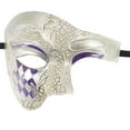 thumbnail image 2 of Xfvqtps Mardi Gras Mask for Men Masquerade Masks One Eye Half Face Carnival Mask for Makeup Performance Ball Party Purple, 2 of 5