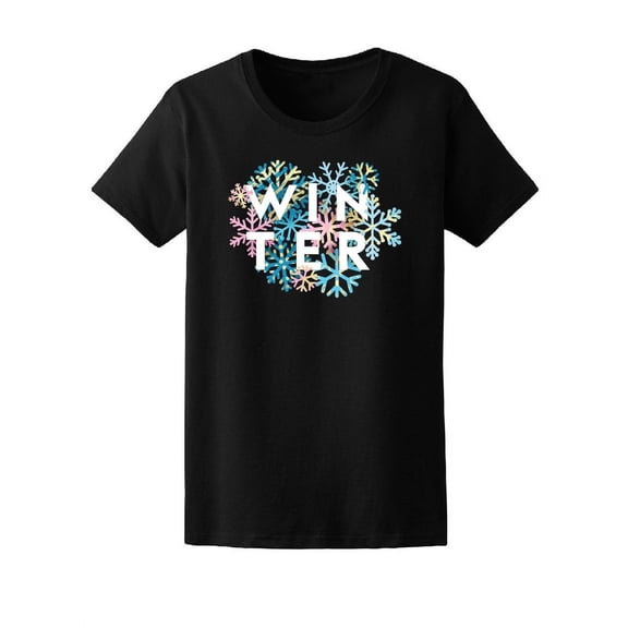 Elegant Winter Bright Snowflakes T-Shirt Women -Image by Shutterstock, Female Medium