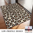 thumbnail image 2 of Black and Brown Leopard Print Washable Non Slip Indoor Door Mat, Decorative Entry Rug for Entrance, Bedroom, Kitchen, Bathroom, 20"x32", 2 of 5