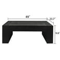 thumbnail image 5 of Hassch 49" Modern Rectangular Coffee Table, Farmhouse Accent Center Tea Table for Living Room, Home Decor, Black, 5 of 6