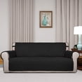 thumbnail image 2 of Housse de Sofa Matelassée Réversible, Protège-Meubles Résistant à l'Eau, Housse de Canapé Lavable avec Mousse Antidérapante et Sangles Élastiques pour Enfants, Chiens, Animaux (Sofa, Noir/beige), 2 of 7