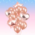thumbnail image 2 of 16pcs globos de oro rosa color sólido en forma de corazón forma de estrella globos suministros de fiesta decoración para la propuesta de boda de cumpleaños (12pcs globos de 12 pulgadas y 4pcs globos, 2 of 4