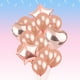 thumbnail image 2 of 16pcs globos de oro rosa color sólido en forma de corazón forma de estrella globos suministros de fiesta decoración para la propuesta de boda de cumpleaños (12pcs globos de 12 pulgadas y 4pcs globos, 2 of 4