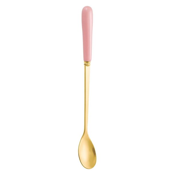 Zhuge Cubiertos de plata 2 piezas Cuchara de hielo de acero inoxidable con mango corto Cuchara para helado de postre para el hogar Cuchara para revolver - Oro rosa