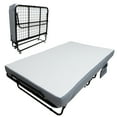 thumbnail image 3 of Lit Pliant Robuste 75x31 Pouces à Roulettes avec Matelas en Mousse Mémoire de 5 Pouces, Lit d'Appoint Portable 450 Lb avec Roues Verrouillables et Poche Latérale pour la Maison, le Bureau, le Camping, 3 of 7