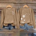 thumbnail image 2 of Holzkary Sweatshirts for Women Hoodies Women's Autumn Winter Round Neck Dandelion Print Loose Casual Warm Hoodie Graphic Printed Pullover Top Comfy Fall Winter Outfits Clothes 2025 Fashion Khaki M, 2 of 4