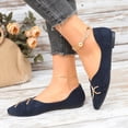 thumbnail image 4 of Rokment Women's Metallic Ballet Flat Dressy Shoes Elegant Fashion Casual Leather Buckles Pointed Toe Slip on Walking Loafers Bridal Glitter Dress Shoe Spring Fall Blue Size 9.5, 4 of 6