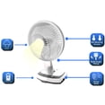thumbnail image 4 of Technical Pro Rechargeable Desk Wall Fan with LED Work Lamp and Powerbank, 4 of 6