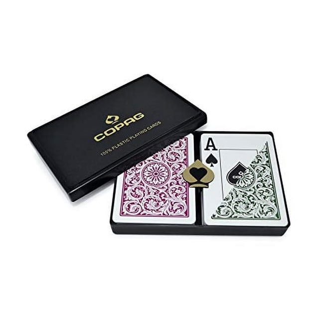 Juego de cartas Copag, 100% plástico, con índice Jumbo, de d
