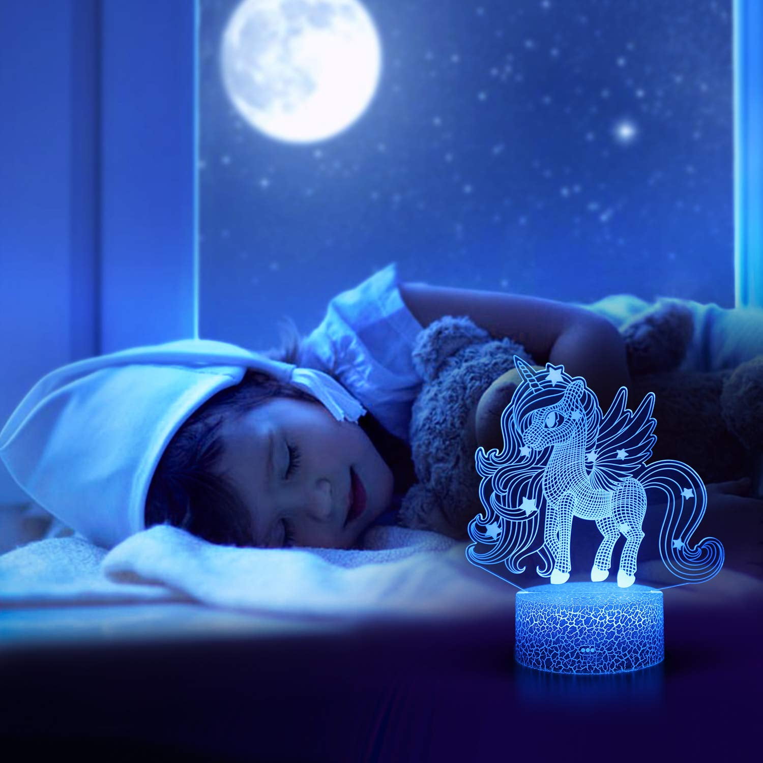 VSATEN Unicorns Presentes para Meninas, 3 em 1 Unicorn Night Light