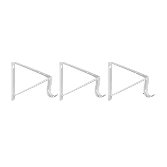 Hyper Tough 12 inch Closet Rod Bracket White 3PK