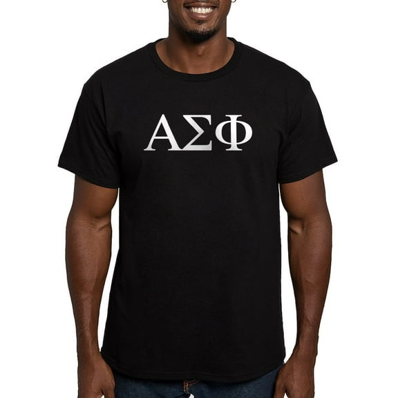 CafePress - Alpha Sigma Phi Greek Letters White T Shirt - Men's Fitted T-Shirt