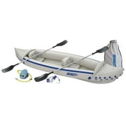 Sea Eagle 3 Person Inflatable Kayak Canoe w/ Paddles & Repair Kit
