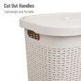 thumbnail image 5 of Mind Reader 50L Slim Laundry Hamper, Clothes Basket, Lid, Plastic, 17.65"L x 13.75"W x 21"H, Ivory, 5 of 8