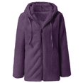 thumbnail image 5 of Women's Lightweight Warm Jacket 2025 Plus Size Zip Up Hoodie Fleece Sherpa Winter Coat Soft Fuzzy Cardigan with Pockets, 5 of 6