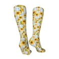 thumbnail image 3 of Pofeuu Blue White Plaid Sunflower Print Stockings, Adult Running Hiking Socks for Youth and Adult-One Size, 3 of 8